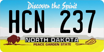 ND license plate HCN237