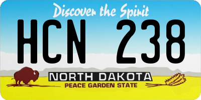 ND license plate HCN238