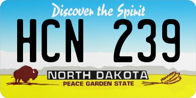 ND license plate HCN239