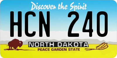 ND license plate HCN240