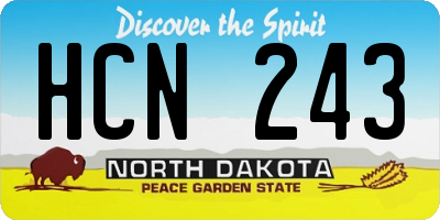 ND license plate HCN243
