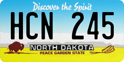 ND license plate HCN245