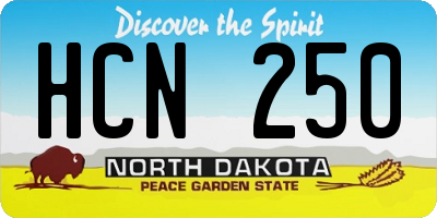 ND license plate HCN250