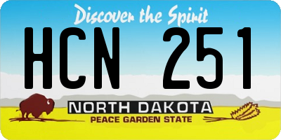 ND license plate HCN251