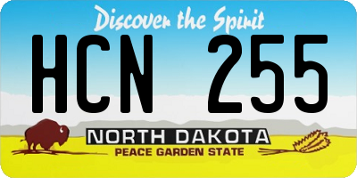 ND license plate HCN255