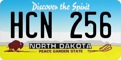 ND license plate HCN256