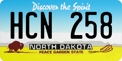 ND license plate HCN258