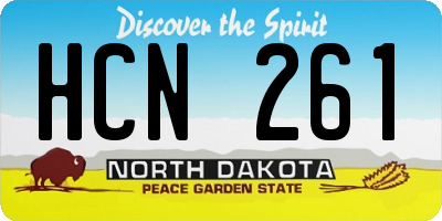 ND license plate HCN261