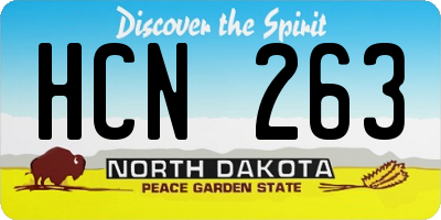 ND license plate HCN263