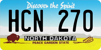 ND license plate HCN270