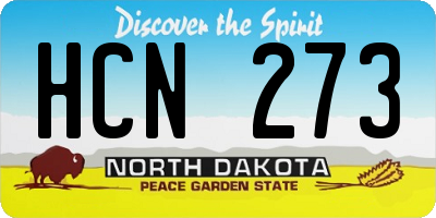 ND license plate HCN273