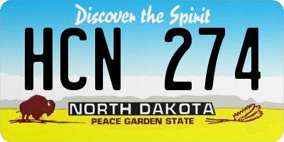 ND license plate HCN274