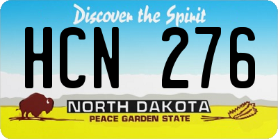 ND license plate HCN276