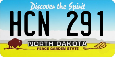 ND license plate HCN291