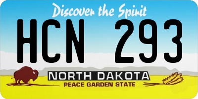 ND license plate HCN293
