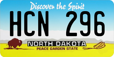 ND license plate HCN296