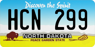 ND license plate HCN299