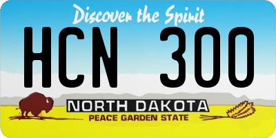 ND license plate HCN300