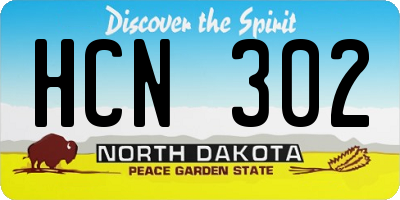 ND license plate HCN302