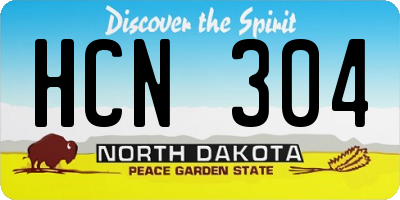 ND license plate HCN304