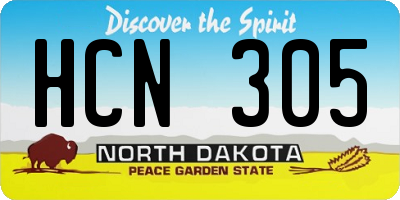 ND license plate HCN305