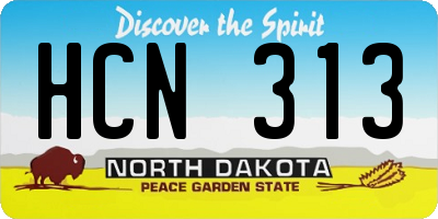 ND license plate HCN313