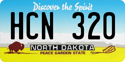 ND license plate HCN320