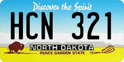 ND license plate HCN321