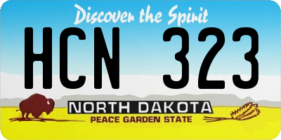 ND license plate HCN323