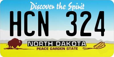ND license plate HCN324