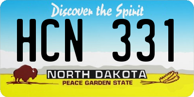 ND license plate HCN331