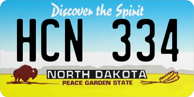 ND license plate HCN334