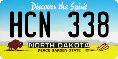ND license plate HCN338
