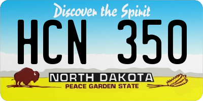 ND license plate HCN350