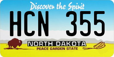 ND license plate HCN355