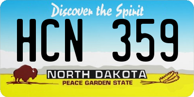 ND license plate HCN359