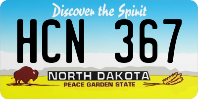 ND license plate HCN367