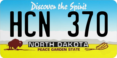 ND license plate HCN370
