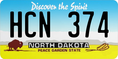 ND license plate HCN374