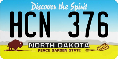 ND license plate HCN376