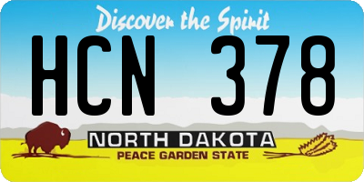 ND license plate HCN378