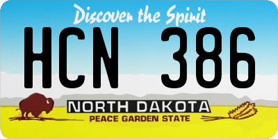 ND license plate HCN386