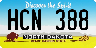 ND license plate HCN388
