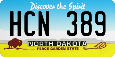 ND license plate HCN389