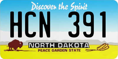 ND license plate HCN391