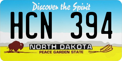 ND license plate HCN394