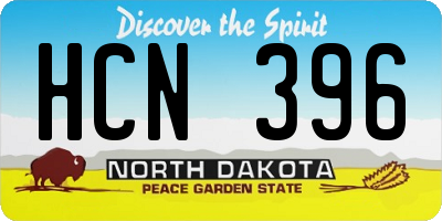 ND license plate HCN396