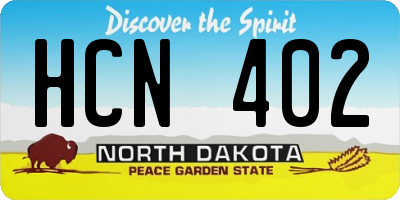 ND license plate HCN402
