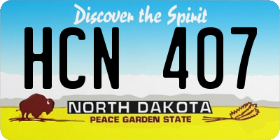 ND license plate HCN407