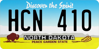 ND license plate HCN410